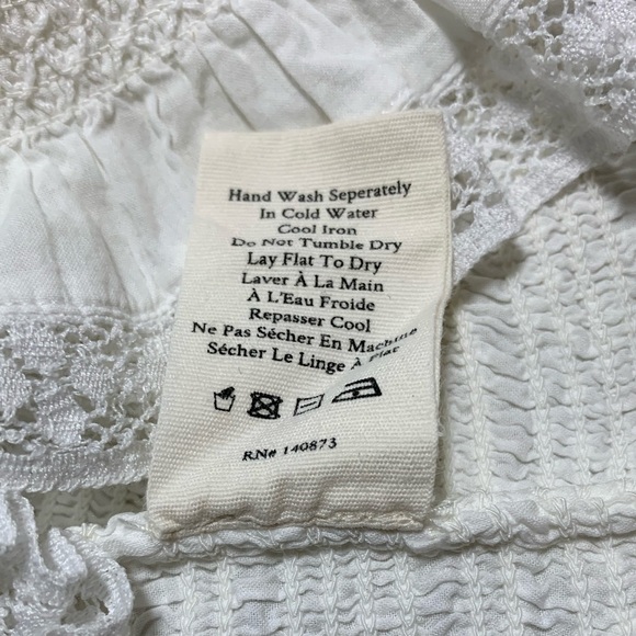 LoveShackFancy Molly cropped crochet-trim white 100% cotton top. Size XS - Picture 10 of 10